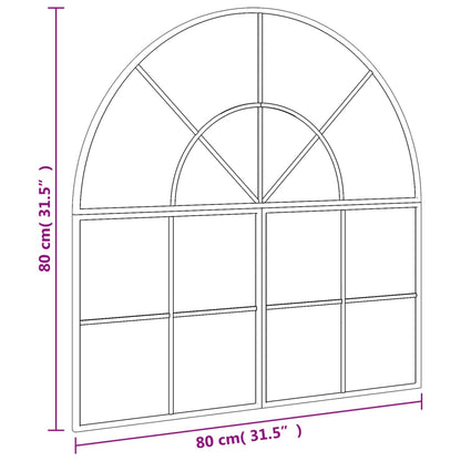 Wandspiegel boog 80x80 cm ijzer zwart - AllerleiShop