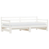 Slaapbank met onderschuifbed 90x200 cm massief grenenhout wit