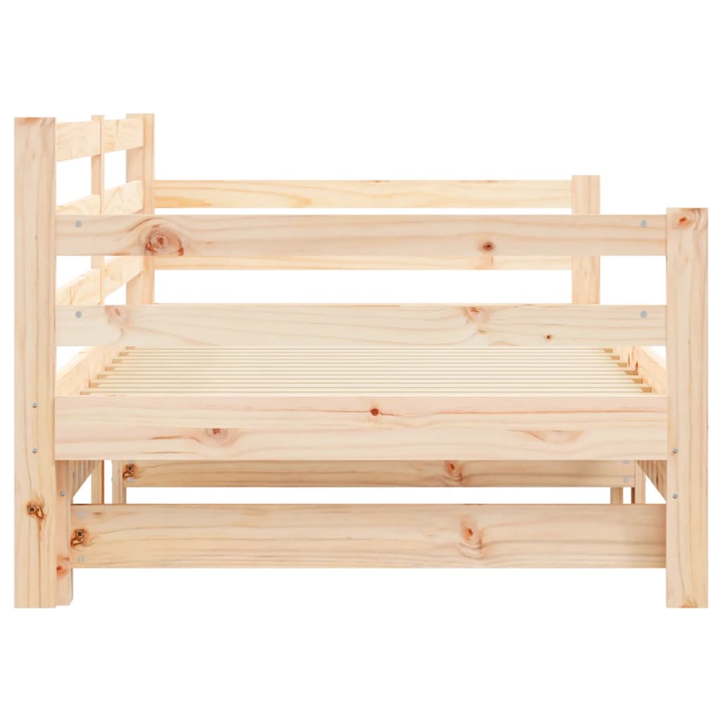 Slaapbank met onderschuifbed 90x190 cm massief grenenhout