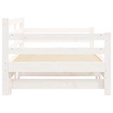 Slaapbank met onderschuifbed 90x190 cm massief grenenhout wit
