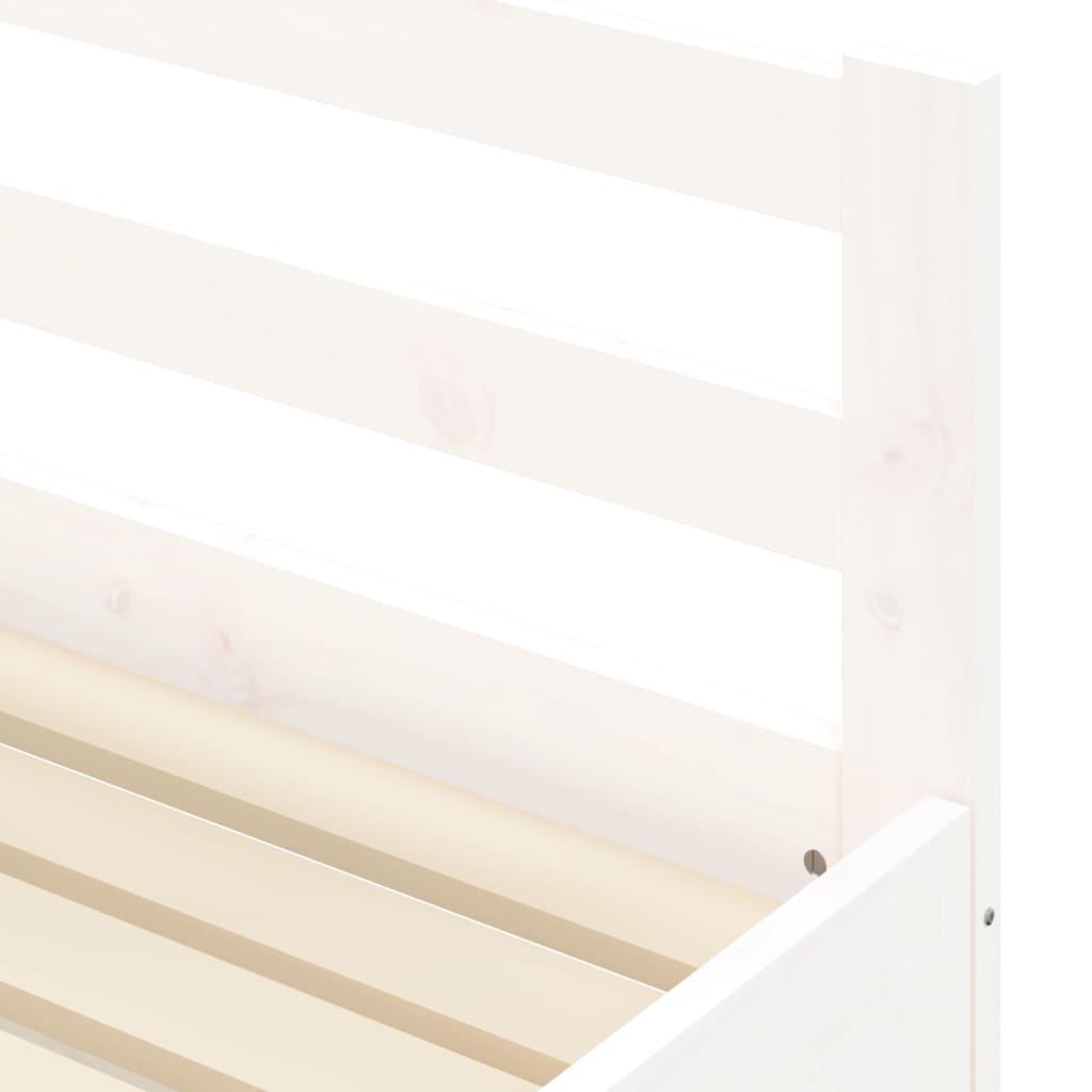 Slaapbank met onderschuifbed 90x190 cm massief grenenhout wit