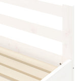 Slaapbank met onderschuifbed 90x190 cm massief grenenhout wit