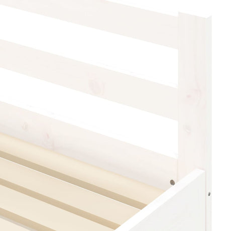 Slaapbank met onderschuifbed 90x190 cm massief grenenhout wit