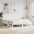 Slaapbank met onderschuifbed 90x190 cm massief grenenhout wit