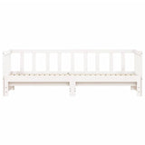 Slaapbank met onderschuifbed 90x200 cm massief grenenhout wit