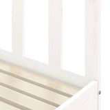 Slaapbank met onderschuifbed 90x200 cm massief grenenhout wit