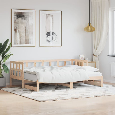 Slaapbank met onderschuifbed 80x200 cm massief grenenhout