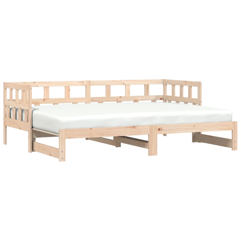 Slaapbank met onderschuifbed 90x190 cm massief grenenhout