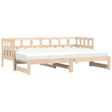 Slaapbank met onderschuifbed 90x190 cm massief grenenhout