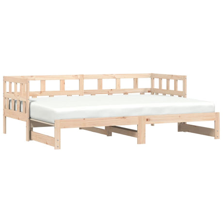 Slaapbank met onderschuifbed 90x190 cm massief grenenhout