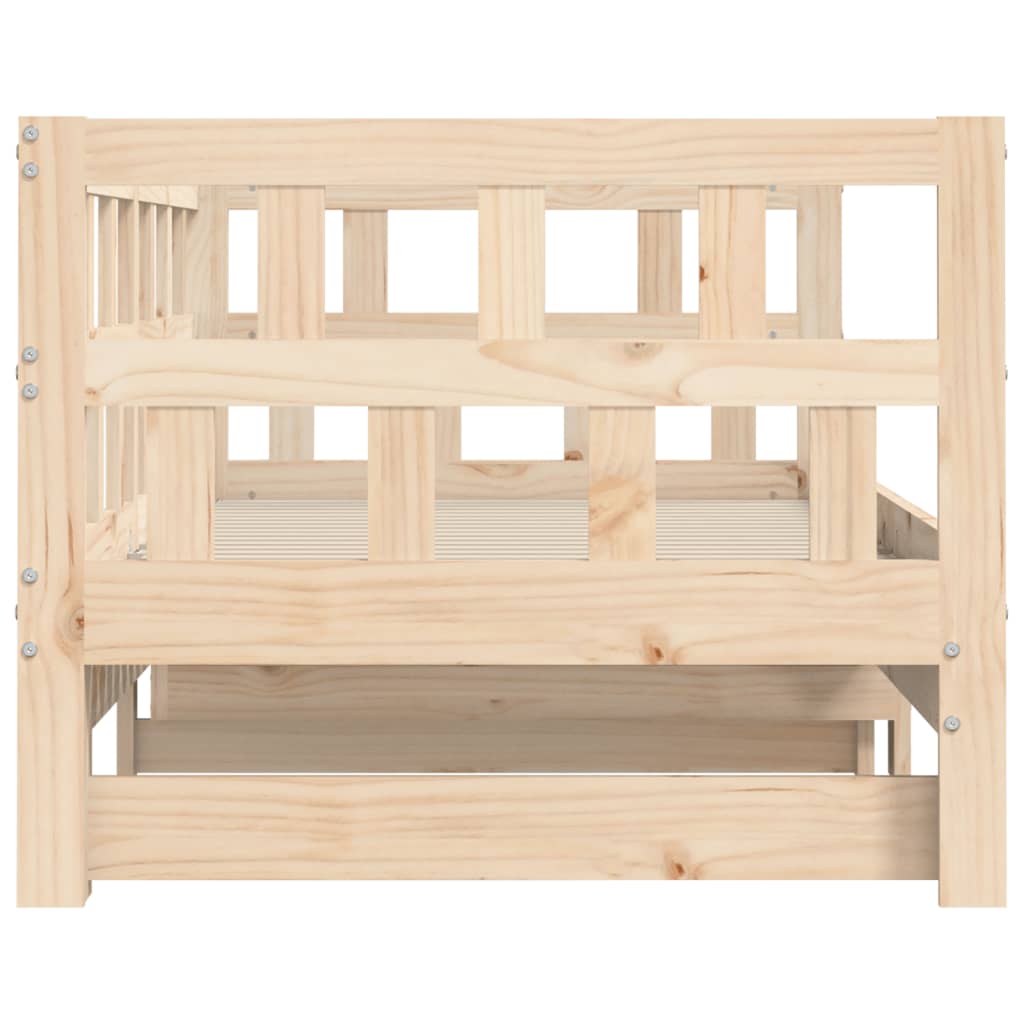 Slaapbank met onderschuifbed 90x190 cm massief grenenhout