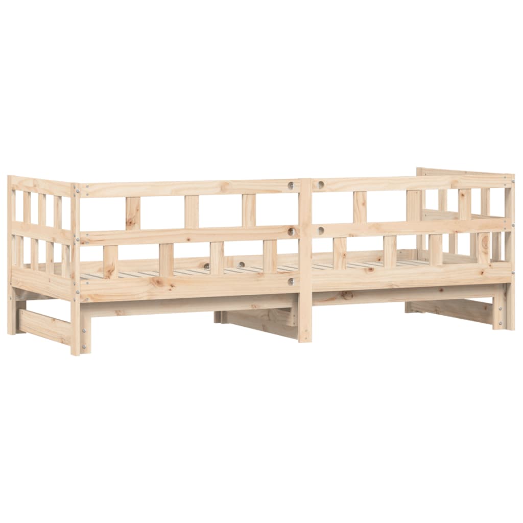 Slaapbank met onderschuifbed 90x190 cm massief grenenhout