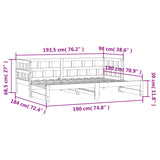 Slaapbank met onderschuifbed 90x190 cm massief grenenhout