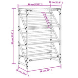 Schoenenrek 60x30x85 cm bewerkt hout grijs sonoma