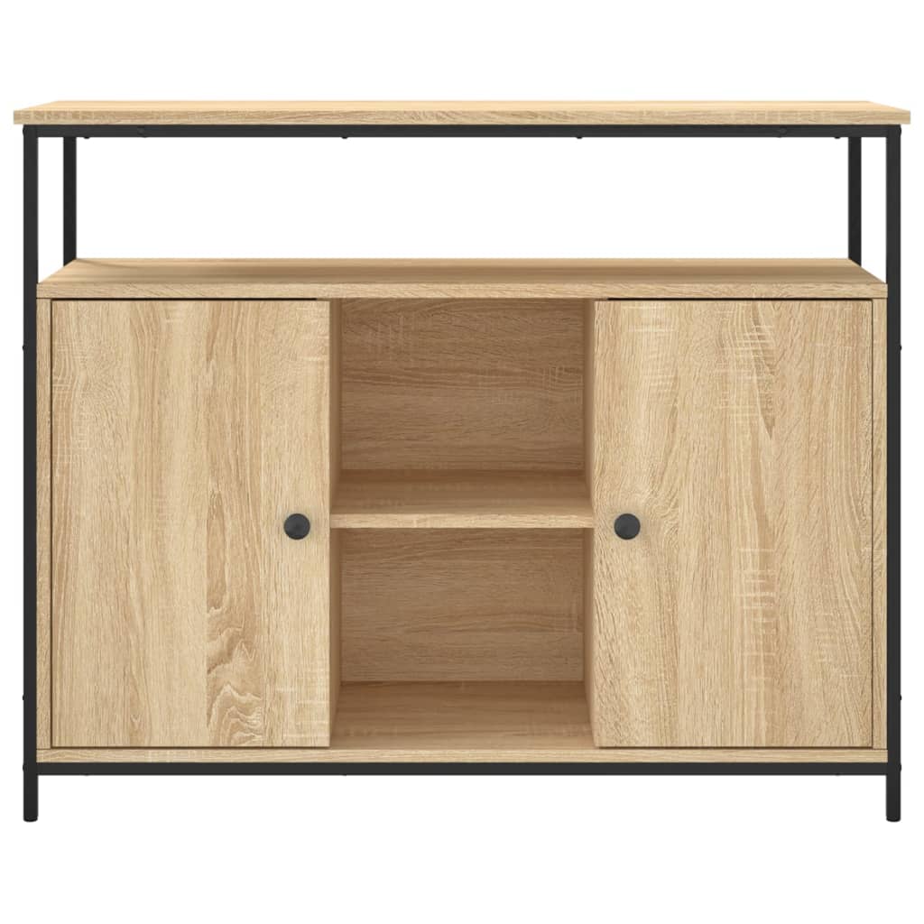 Dressoir 100x35x80 cm bewerkt hout sonoma eikenkleurig