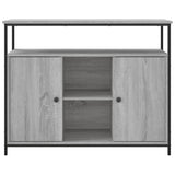 Dressoir 100x35x80 cm bewerkt hout grijs sonoma