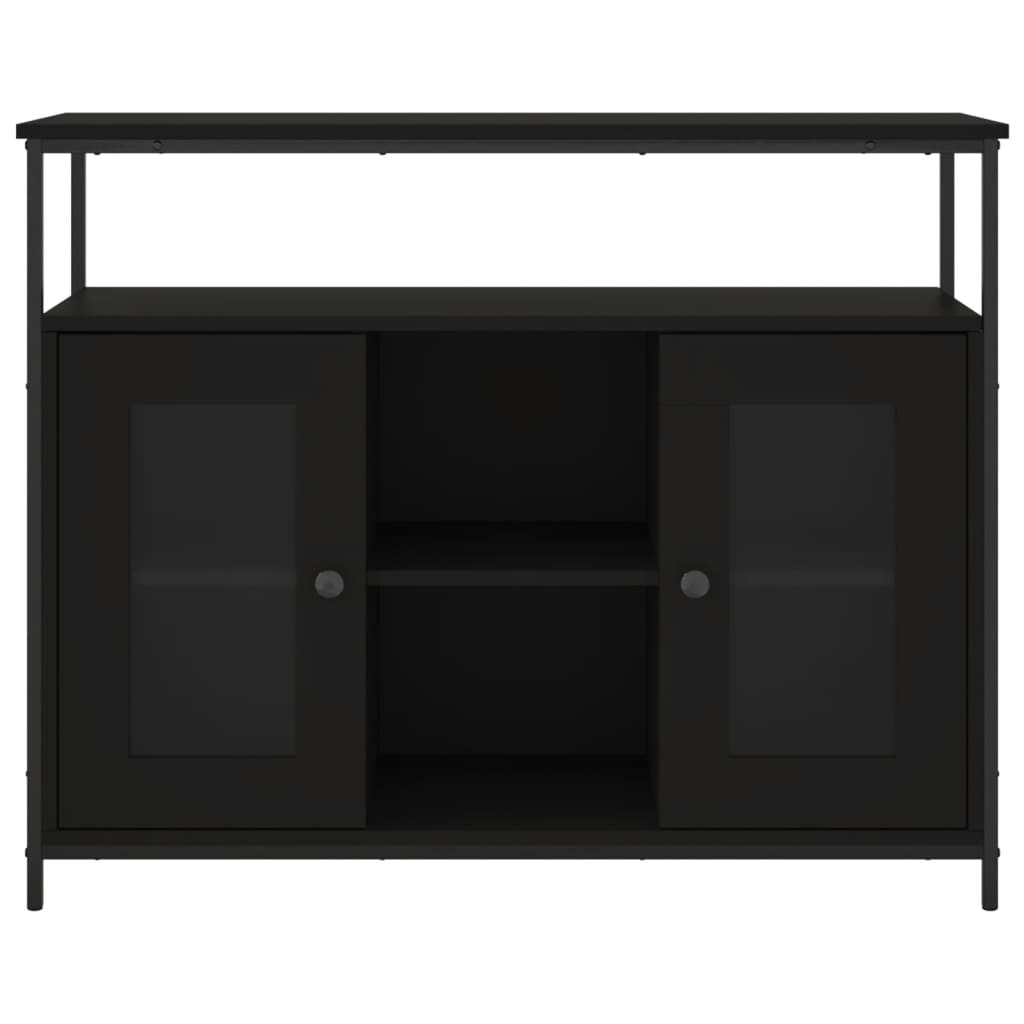 Dressoir 100x35x80 cm bewerkt hout zwart - AllerleiShop