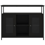 Dressoir 100x35x80 cm bewerkt hout zwart - AllerleiShop