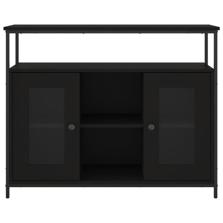 Dressoir 100x35x80 cm bewerkt hout zwart - AllerleiShop