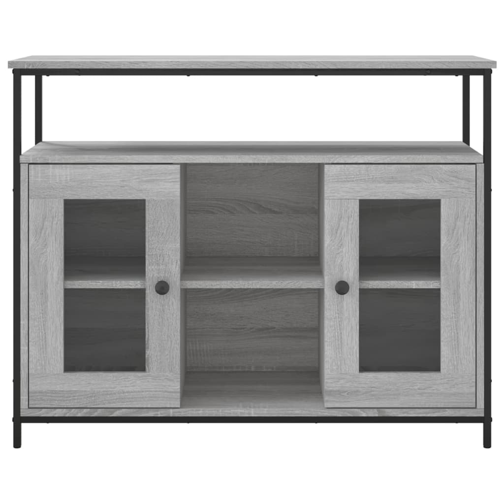 Dressoir 100x35x80 cm bewerkt hout grijs sonoma