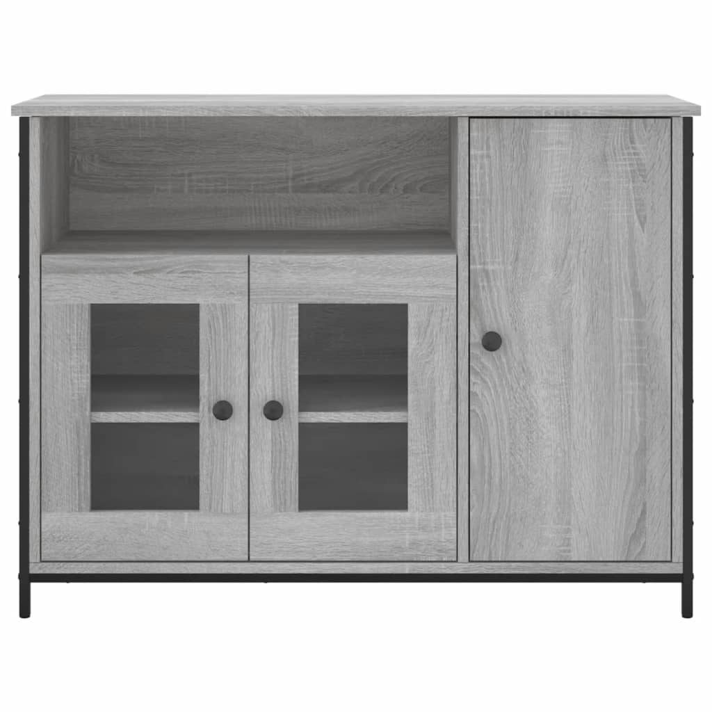 Dressoir 100x35x75 cm bewerkt hout grijs sonoma