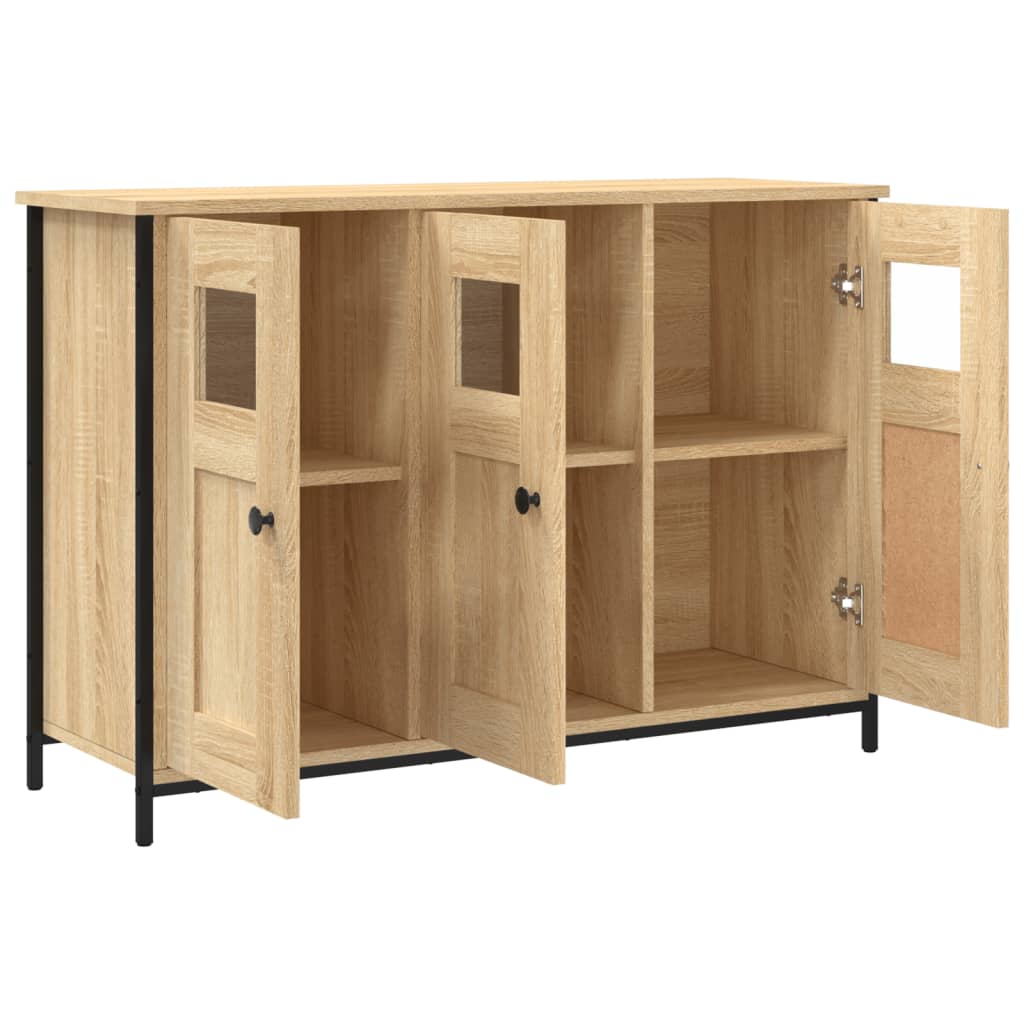 Dressoir 100x35x70 cm bewerkt hout sonoma eikenkleurig