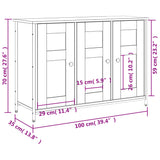 Dressoir 100x35x70 cm bewerkt hout sonoma eikenkleurig