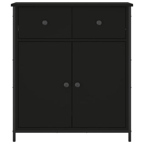 Dressoir 70x30x80 cm bewerkt hout zwart - AllerleiShop