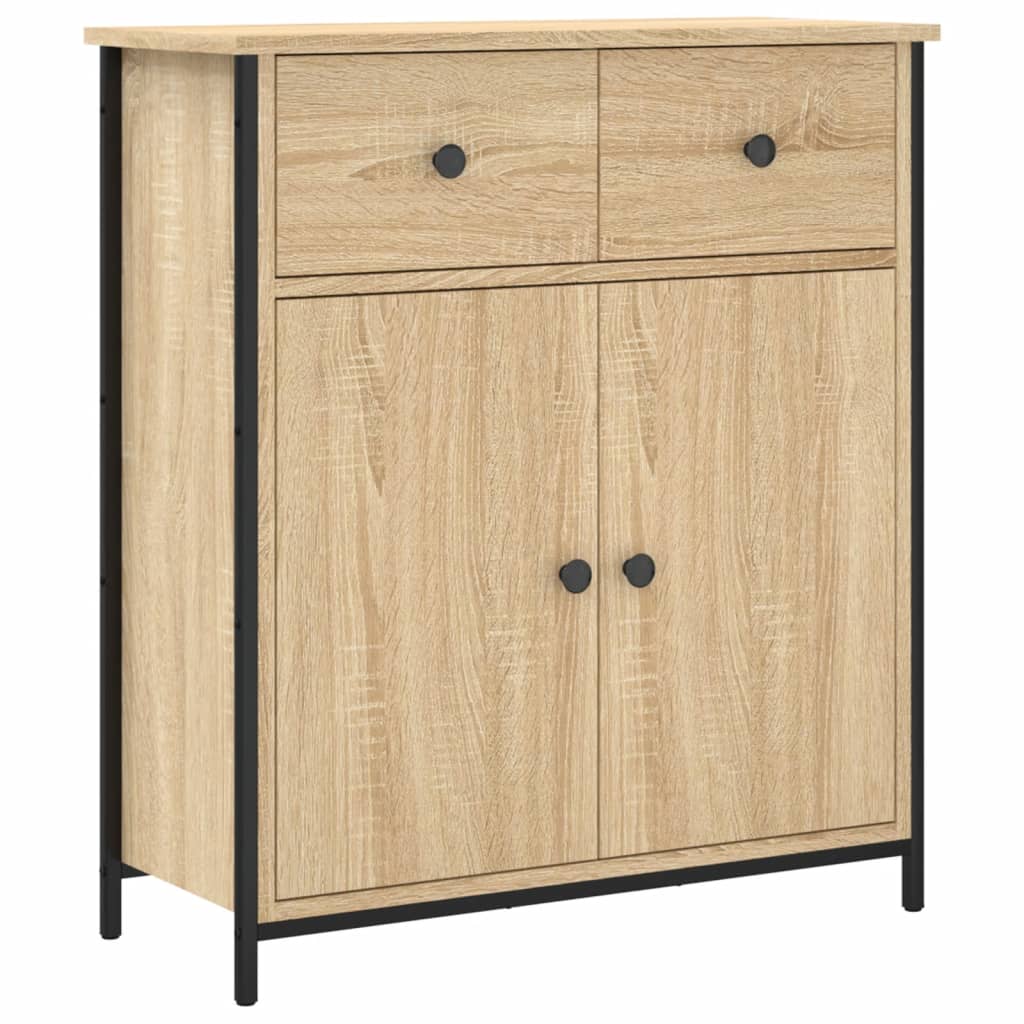 Dressoir 70x30x80 cm bewerkt hout sonoma eikenkleurig