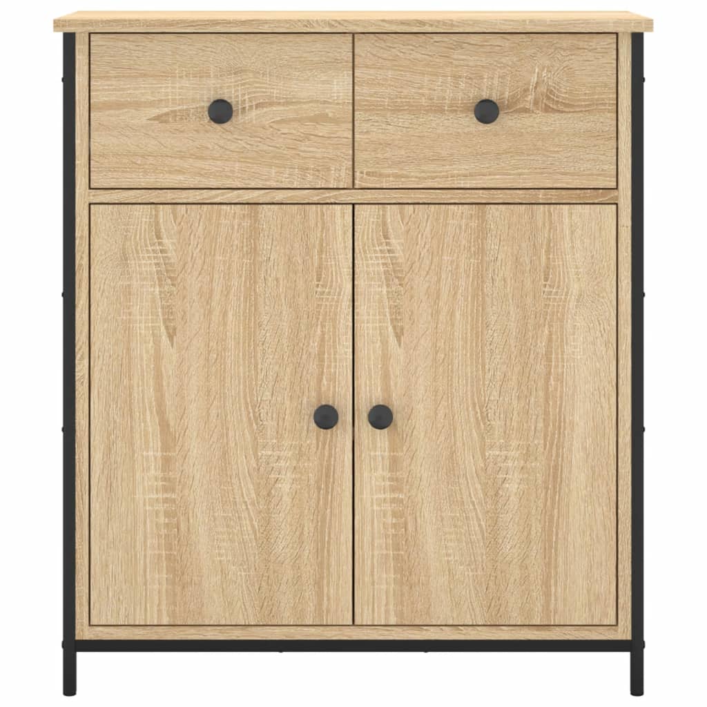 Dressoir 70x30x80 cm bewerkt hout sonoma eikenkleurig