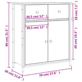 Dressoir 70x30x80 cm bewerkt hout grijs sonoma