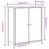 Dressoir 70x30x80 cm bewerkt hout zwart