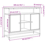 Dressoir 100x35x80 cm bewerkt hout zwart