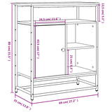 Dressoir 69x35x80 cm bewerkt hout zwart