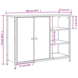 Dressoir 100x33x75 cm bewerkt hout zwart