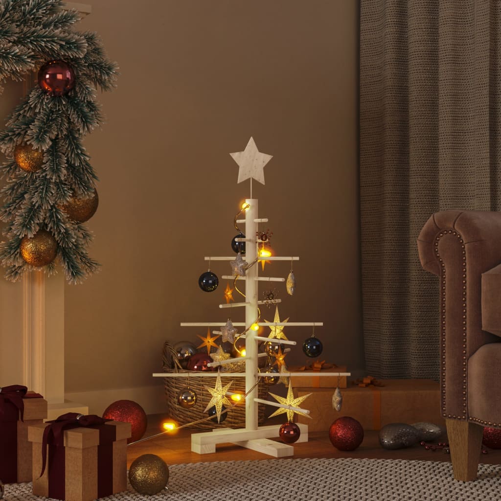 Kerstdecoratie kerstboom 75 cm massief grenenhout - AllerleiShop