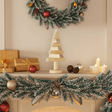 Kerstdecoraties kerstboom 2 st 30 cm massief grenenhout - AllerleiShop