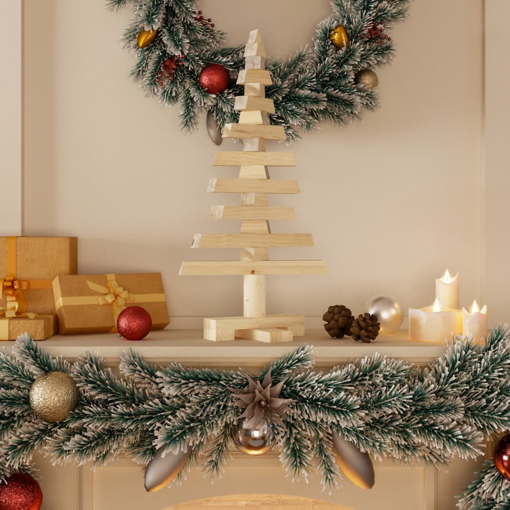 Kerstdecoratie kerstboom 60 cm massief grenenhout - AllerleiShop