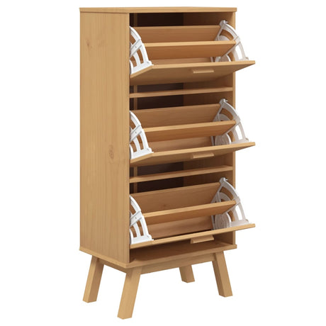 Schoenenkast OLDEN 55x35x120 cm grenenhout bruin - AllerleiShop