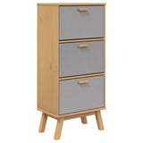 Schoenenkast OLDEN 55x35x120 cm grenenhout grijs en bruin - AllerleiShop