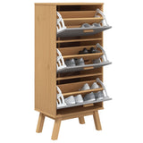 Schoenenkast OLDEN 55x35x120 cm grenenhout grijs en bruin - AllerleiShop