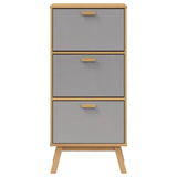 Schoenenkast OLDEN 55x35x120 cm grenenhout grijs en bruin - AllerleiShop