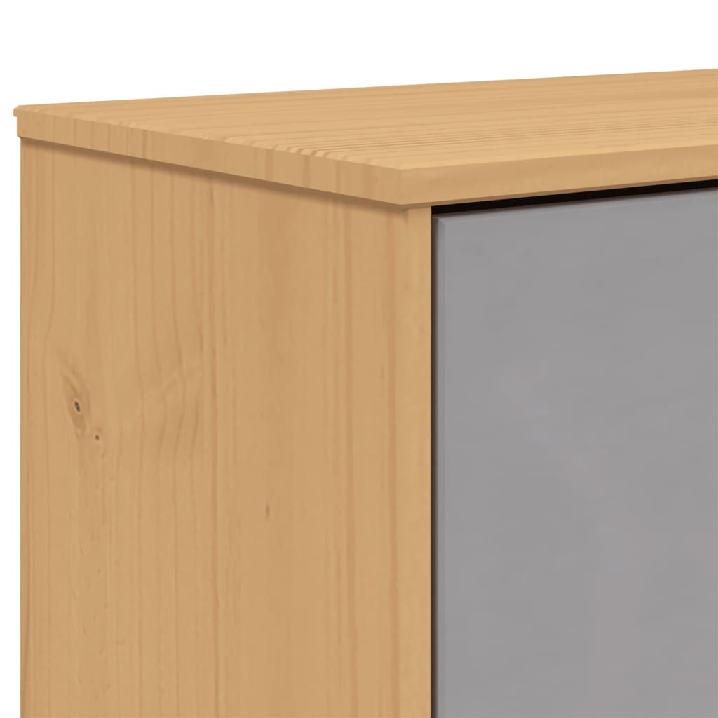 Schoenenkast OLDEN 55x35x120 cm grenenhout grijs en bruin - AllerleiShop