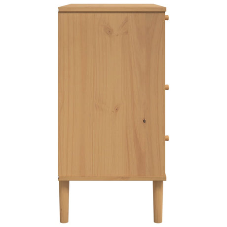 Ladekast SENJA rattan-look 80x40x80 cm massief grenenhout bruin - AllerleiShop