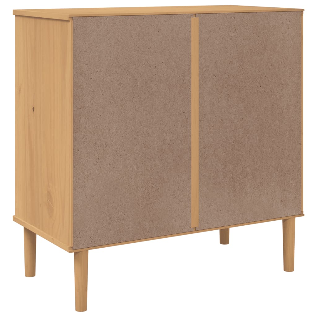 Ladekast SENJA rattan-look 80x40x80 cm massief grenenhout bruin - AllerleiShop