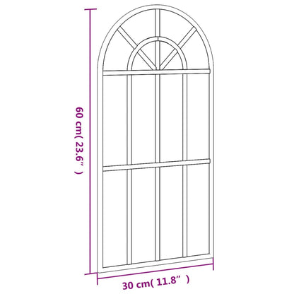 Wandspiegel boog 30x60 cm ijzer zwart - AllerleiShop