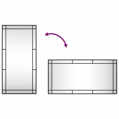 Wandspiegel rechthoekig 50x100 cm ijzer zwart - AllerleiShop