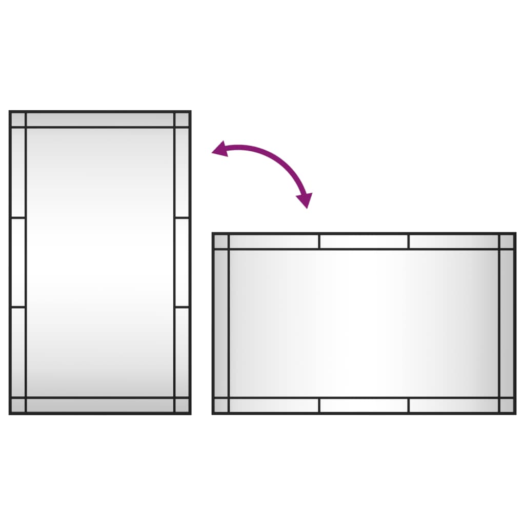 Wandspiegel rechthoekig 60x100 cm ijzer zwart - AllerleiShop