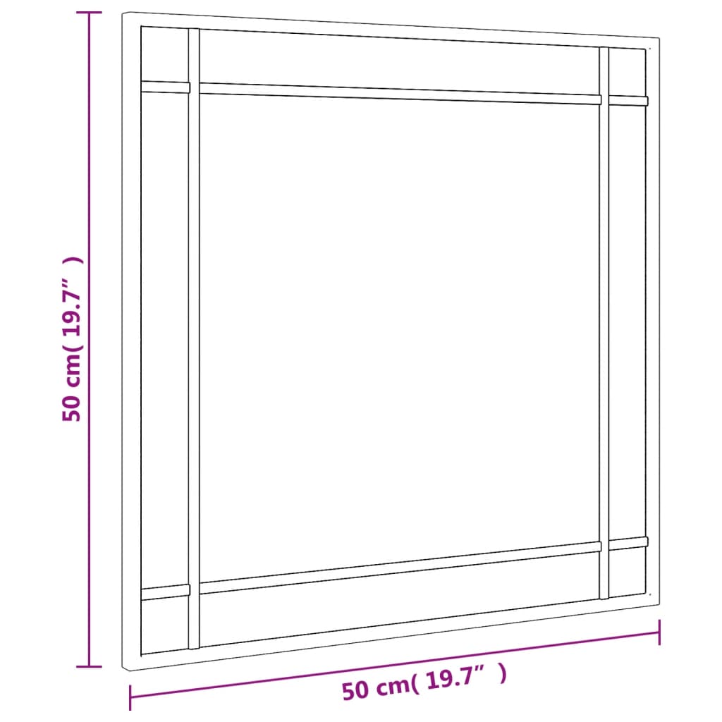 Wandspiegel vierkant 50x50 cm ijzer zwart - AllerleiShop