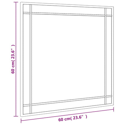 Wandspiegel vierkant 60x60 cm ijzer zwart - AllerleiShop